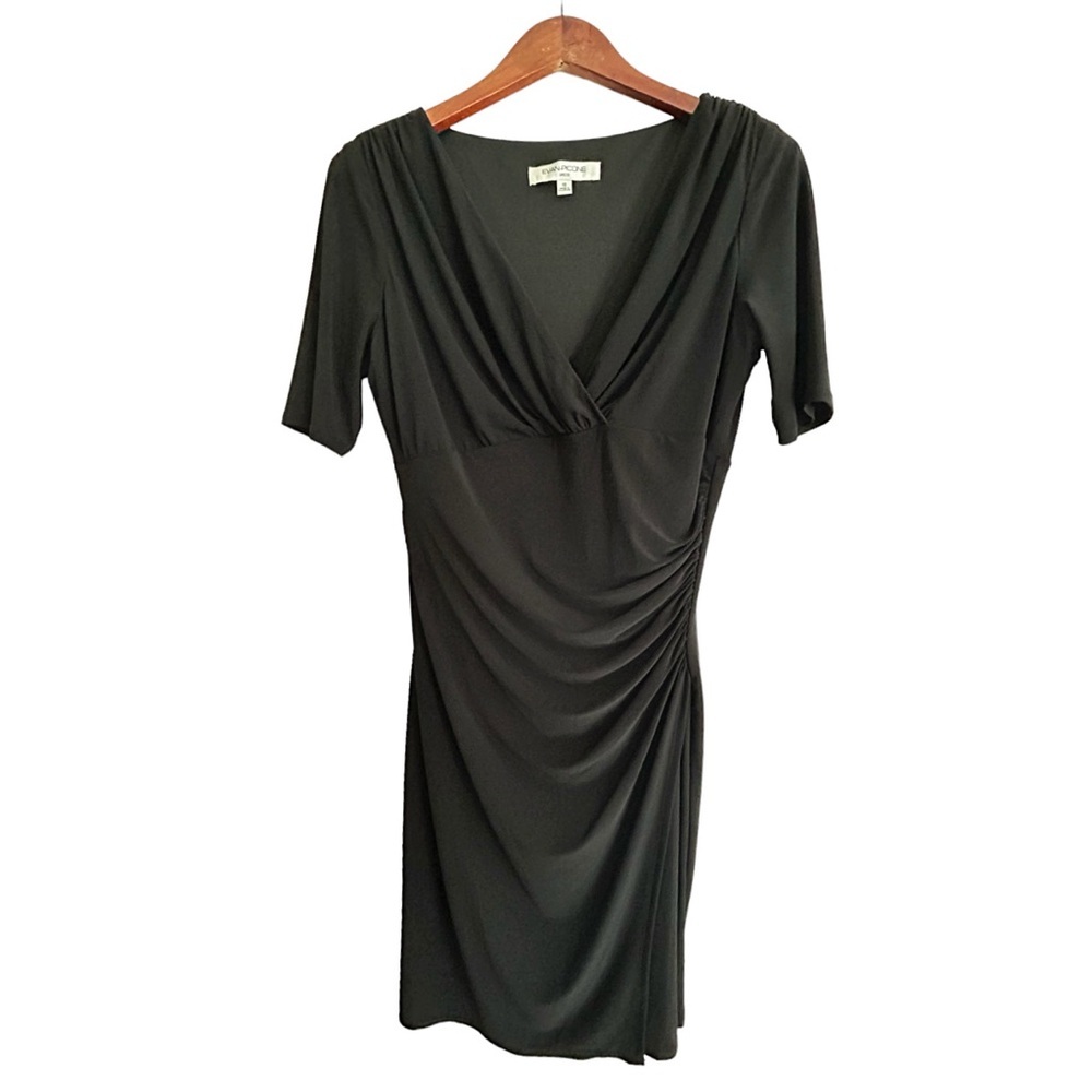 Evan Picone Classic Black Ruched LBD Dress Size 10